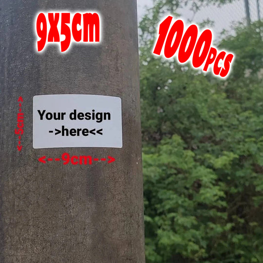 1000pcs Custom stickers * Hard 2 peel