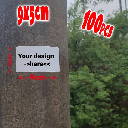 100pcs Custom stickers * Hard 2 peel